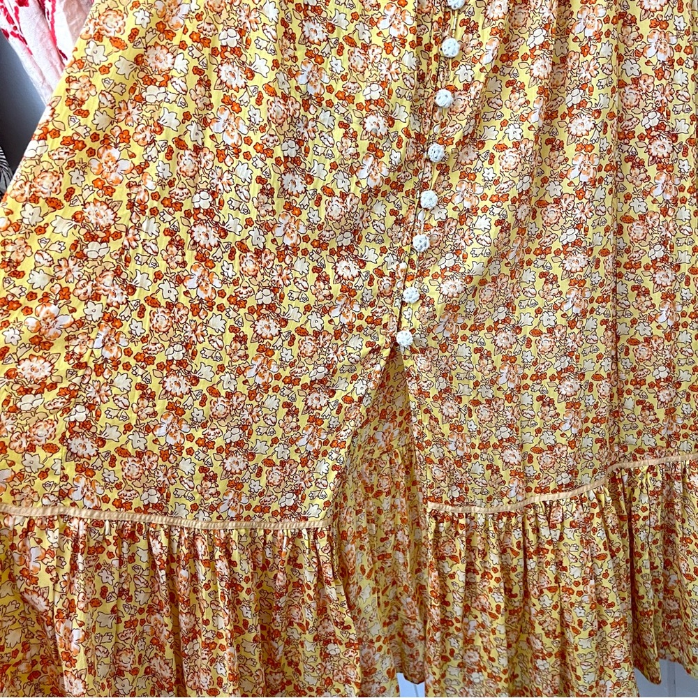 Free People Molly Jo Floral MIDI Dress — Golden Combo (XS) - Picture 6 of 13